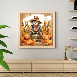 Yishu - Pumpkin Scarecrow - 60*60CM 11CT 3 Stamped Cross Stitch