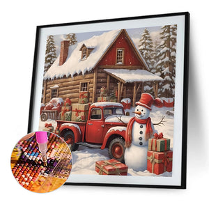 Winter Snow Cabin 40*40CM(Picture) Full Square Drill Diamond Painting