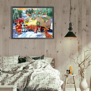 Christmas Camper 40*30CM(Canvas) Full Round Drill Diamond Painting