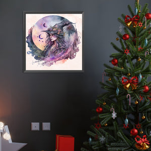 Halloween Witch 40*40CM(Canvas) Full Round Drill Diamond Painting