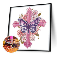 Load image into Gallery viewer, Butterfly Cross 30*30CM(Canvas) Partial Special Shaped Drill Diamond Painting
