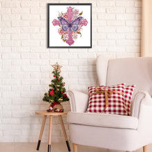 Load image into Gallery viewer, Butterfly Cross 30*30CM(Canvas) Partial Special Shaped Drill Diamond Painting
