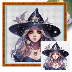 Yishu - Halloween Witch - 60*60CM 11CT 3 Stamped Cross Stitch