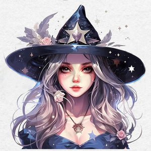 Yishu - Halloween Witch - 60*60CM 11CT 3 Stamped Cross Stitch