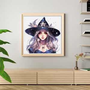 Yishu - Halloween Witch - 60*60CM 11CT 3 Stamped Cross Stitch
