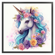 Load image into Gallery viewer, Huancan - Flower Unicorn - 50*50CM 14CT 2 Stamped Cross Stitch
