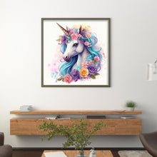 Load image into Gallery viewer, Huancan - Flower Unicorn - 50*50CM 14CT 2 Stamped Cross Stitch
