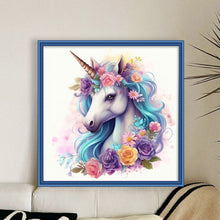 Load image into Gallery viewer, Huancan - Flower Unicorn - 50*50CM 14CT 2 Stamped Cross Stitch
