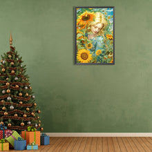 Load image into Gallery viewer, Sunflower Girl 40*60CM(Canvas) Full Round Drill Diamond Painting
