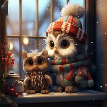 Load image into Gallery viewer, Winter Night Animals 40*40CM(Picture) Full Round Drill Diamond Painting
