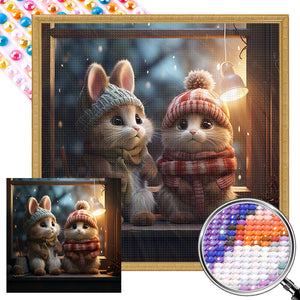 Winter Night Animals 40*40CM(Picture) Full Round Drill Diamond Painting