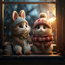 Load image into Gallery viewer, Winter Night Animals 40*40CM(Picture) Full Round Drill Diamond Painting
