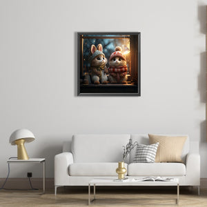 Winter Night Animals 40*40CM(Picture) Full Round Drill Diamond Painting