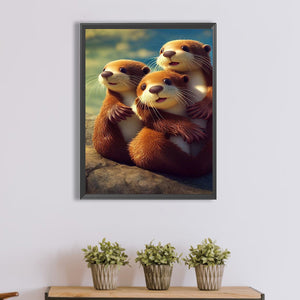 Sea Lion 30*40CM(Canvas) Full Square Drill Diamond Painting