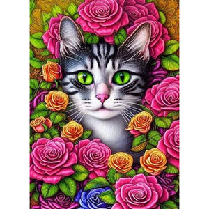 Cat 30*40CM(Canvas) Full Square Drill Diamond Painting