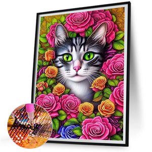 Cat 30*40CM(Canvas) Full Square Drill Diamond Painting