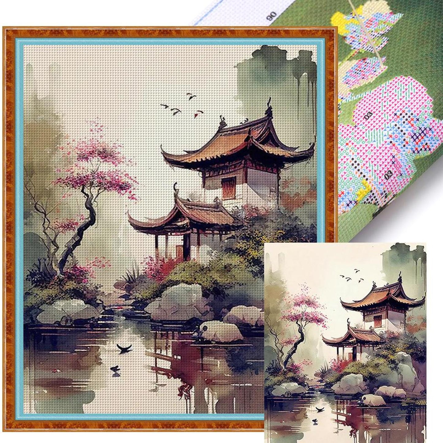 Landscape Attic - Full 11CT Stamped Cross Stitch 40x50CM - Huacan