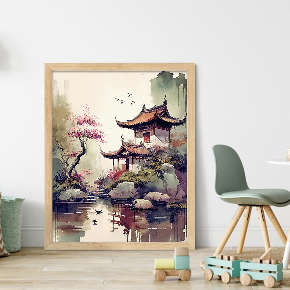 Landscape Attic - Full 11CT Stamped Cross Stitch 40x50CM - Huacan