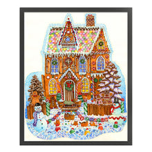 Load image into Gallery viewer, Huancan - Snowman Christmas Cabin - 50*60CM 11CT 3 Stamped Cross Stitch

