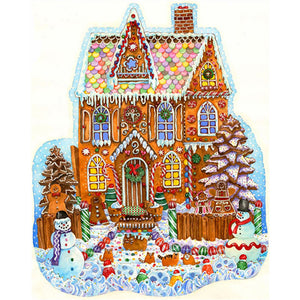 Huancan - Snowman Christmas Cabin - 50*60CM 11CT 3 Stamped Cross Stitch