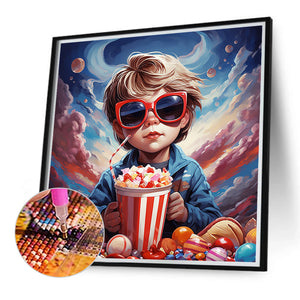 Little Boy 40*40CM(Canvas) Full Round Drill Diamond Painting
