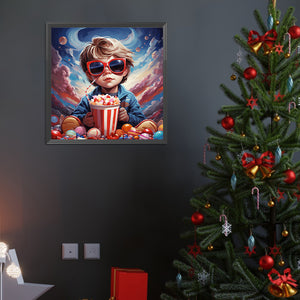 Little Boy 40*40CM(Canvas) Full Round Drill Diamond Painting