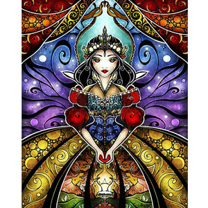 Cartoon Princess Stained Glass 40*50CM(Canvas) Full Round Drill Diamond Painting