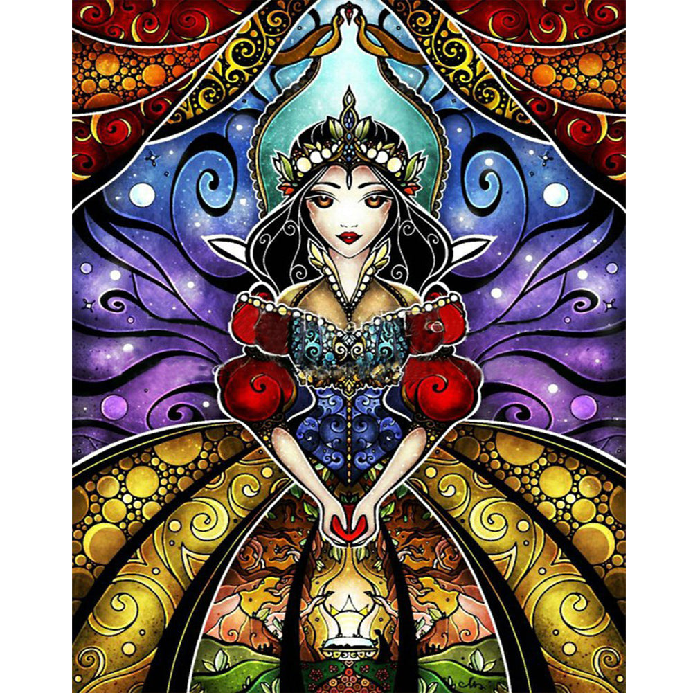 Cartoon Princess Stained Glass 40*50CM(Canvas) Full Round Drill Diamond Painting