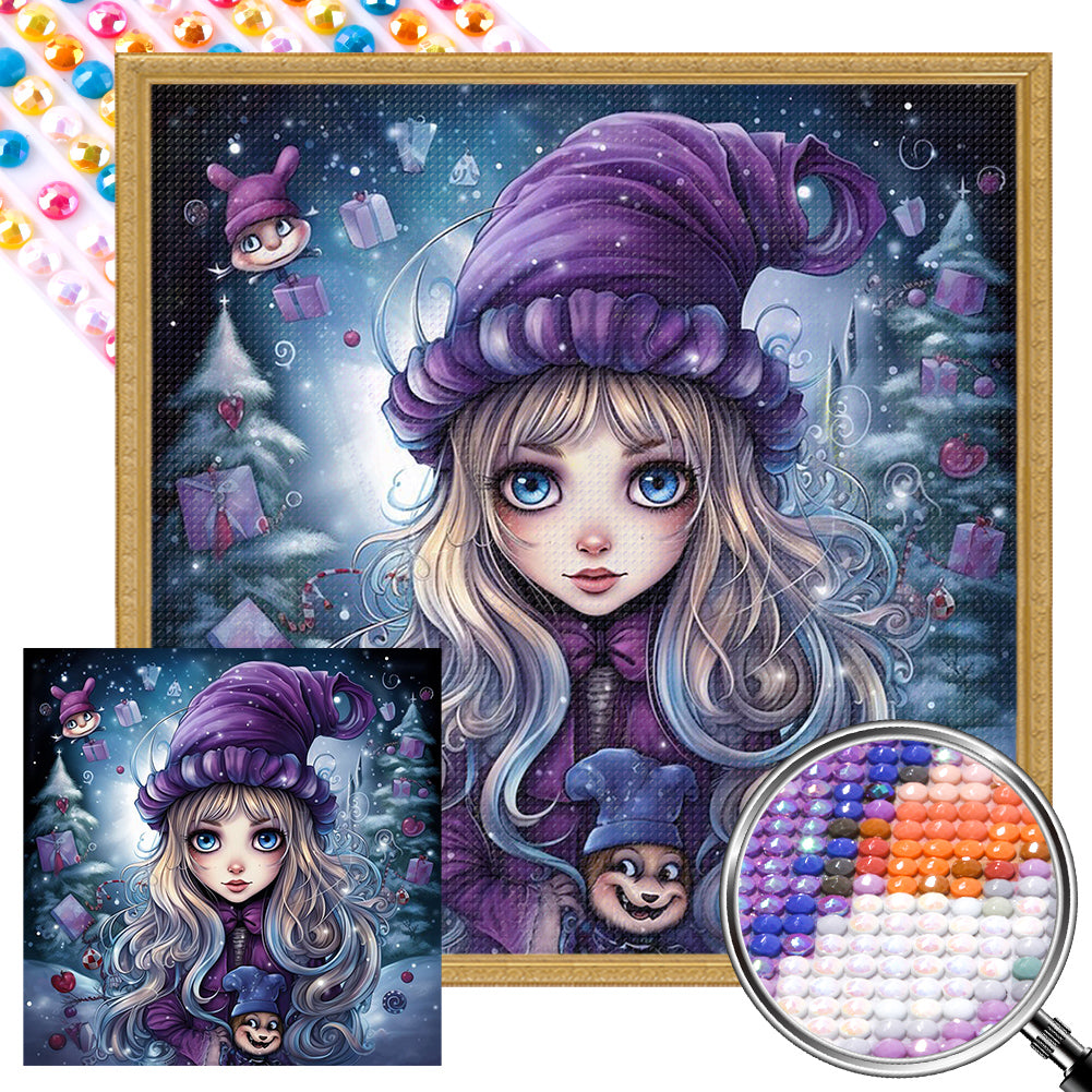 Winter Girl 40*40CM(Picture) Full Round Drill Diamond Painting