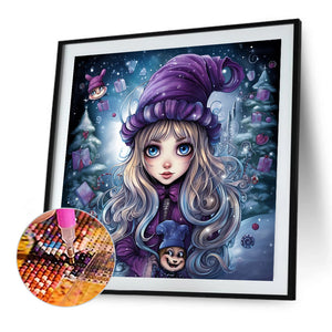 Winter Girl 40*40CM(Picture) Full Round Drill Diamond Painting