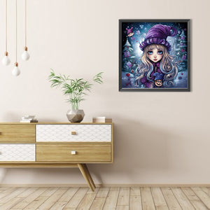 Winter Girl 40*40CM(Picture) Full Round Drill Diamond Painting