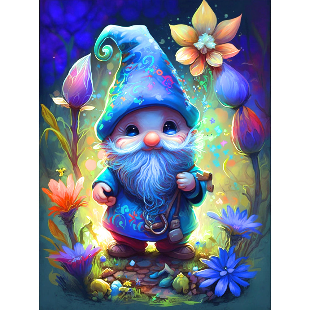 Jungle Gnome Grandpa 30*40CM(Canvas) Full Round Drill Diamond Painting