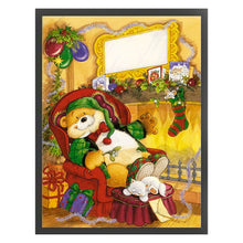 Load image into Gallery viewer, Huancan - Christmas Bear - 40*55CM 11CT 3 Stamped Cross Stitch

