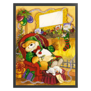 Huancan - Christmas Bear - 40*55CM 11CT 3 Stamped Cross Stitch