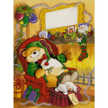 Load image into Gallery viewer, Huancan - Christmas Bear - 40*55CM 11CT 3 Stamped Cross Stitch
