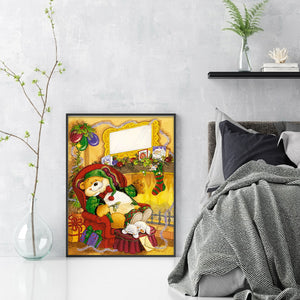 Huancan - Christmas Bear - 40*55CM 11CT 3 Stamped Cross Stitch