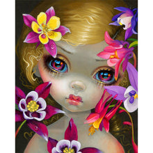 Load image into Gallery viewer, Yishu - Big-Eyed Girl - 40*50CM 11CT 3 Stamped Cross Stitch
