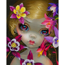 Load image into Gallery viewer, Yishu - Big-Eyed Girl - 40*50CM 11CT 3 Stamped Cross Stitch
