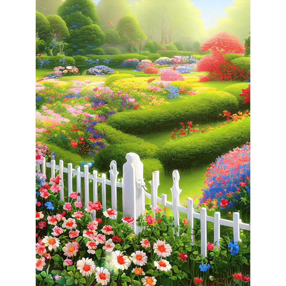 Garden Corner 30*40CM(Canvas) Full Round Drill Diamond Painting
