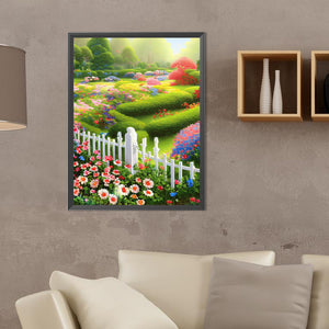 Garden Corner 30*40CM(Canvas) Full Round Drill Diamond Painting