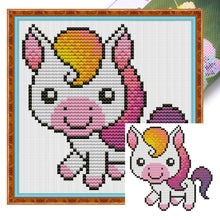 Load image into Gallery viewer, Joy Sunday - Pony - 18*18CM 11CT 3 Stamped Cross Stitch
