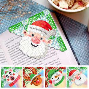 4Pcs PVC DIY Diamond Painting Bookmark Art Projects Gift (Cartoon Snowman 7)