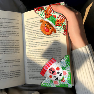 4Pcs PVC DIY Diamond Painting Bookmark Art Projects Gift (Cartoon Snowman 7)