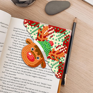 4Pcs PVC DIY Diamond Painting Bookmark Art Projects Gift (Cartoon Snowman 7)