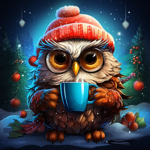Owl 40*40CM(Picture) Full Round Drill Diamond Painting