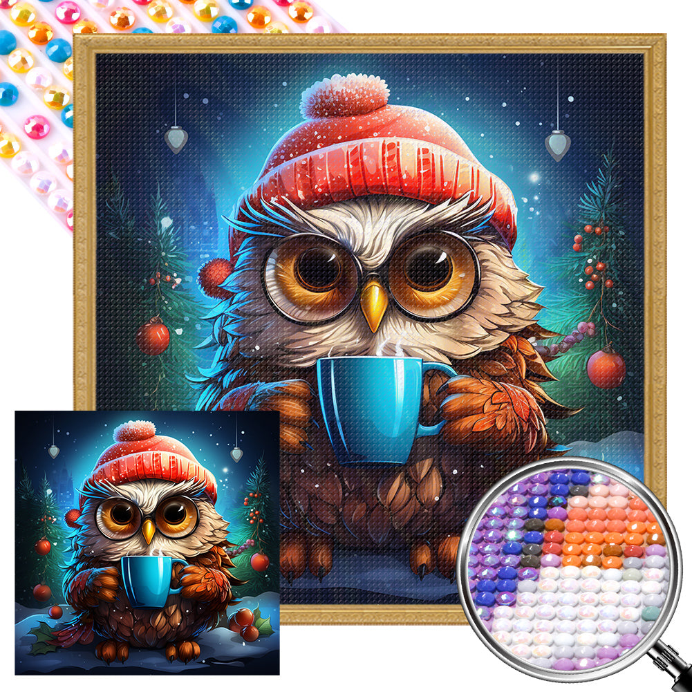 Owl 40*40CM(Picture) Full Round Drill Diamond Painting