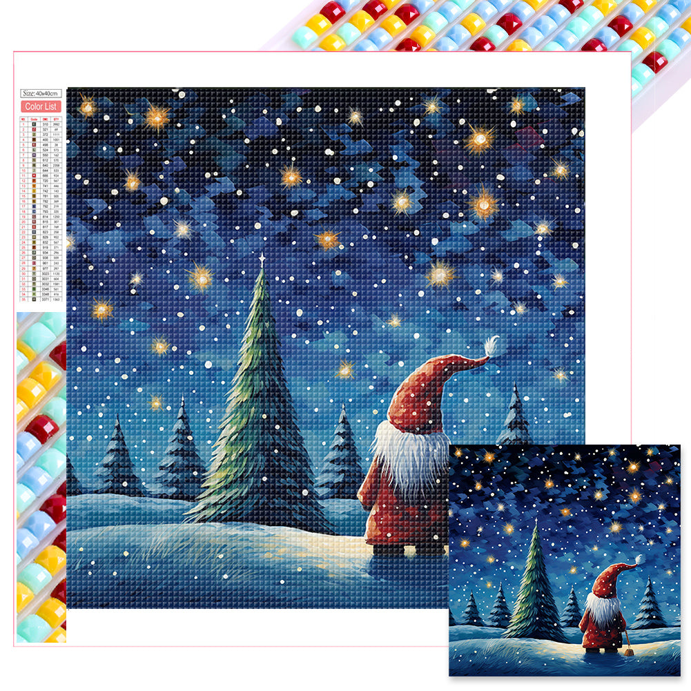 Christmas Gnome 40*40CM(Picture) Full Square Drill Diamond Painting
