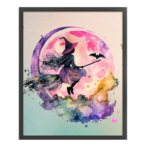 Yishu - Moon Girl Witch - 50*60CM 11CT 3 Stamped Cross Stitch