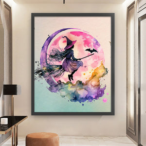Yishu - Moon Girl Witch - 50*60CM 11CT 3 Stamped Cross Stitch