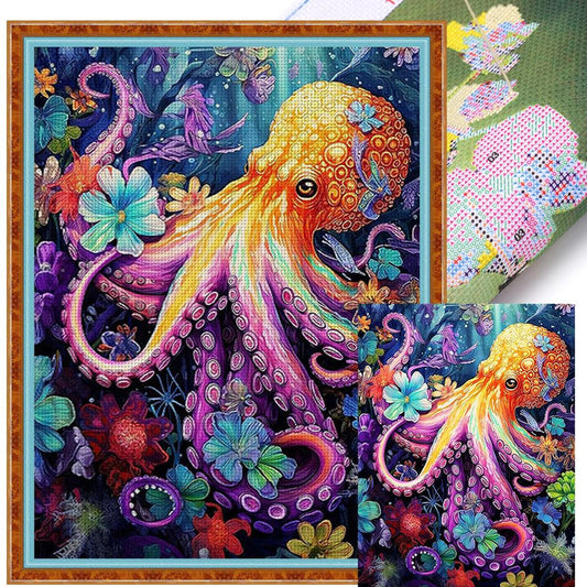 Octopus - Full 11CT Stamped Cross Stitch 50x68CM - Yishu